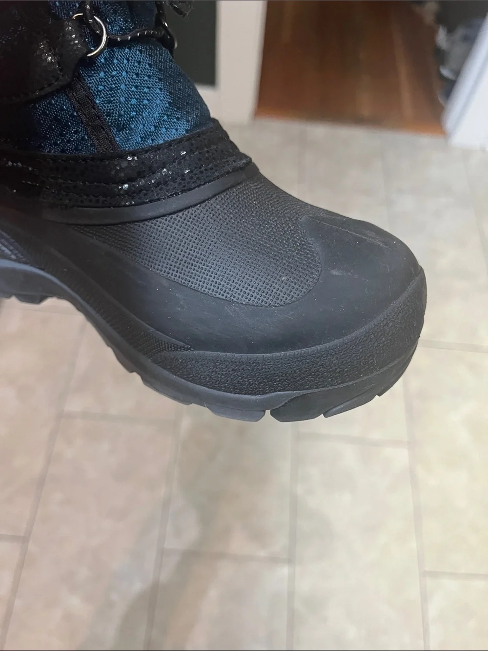 Kamik Blue Waterproof Winter Boot with Faux Fur Trim